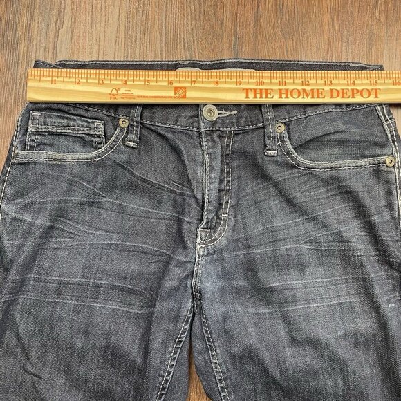 BKE Jeans Mens 30S Blue Carter Straight Western Denim Buckle Stretch Dark Wash - Picture 6 of 10